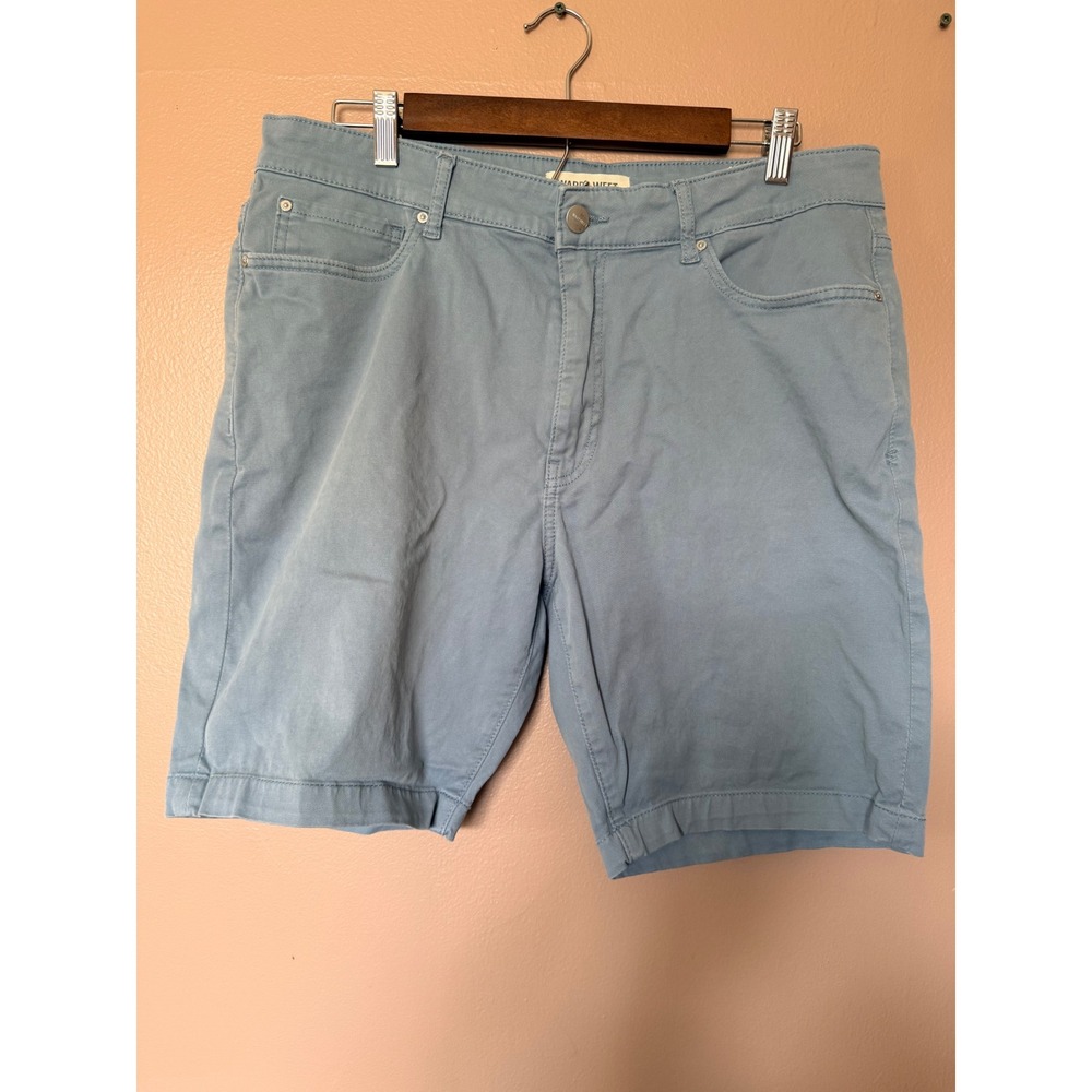 Warp + Weft Venice VCE Denim Shorts Mens 34 Rumor Blue Cotton Casual 8" Inseam